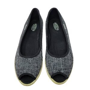 Keen Cortana Wedge Jute Black Gray Women's Summer Wedge 1-1.5" Heels 8.5